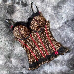 Dolls Kill Freaky Feline Leopard Bustier